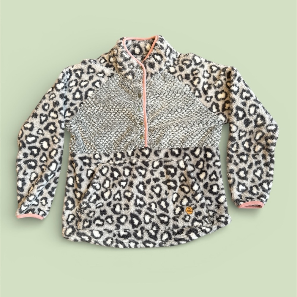 Simply Southern Gray and Pink Fleece Pullover